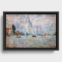 Claude Monet - Boats Regatta at Argenteuil Framed Canvas
