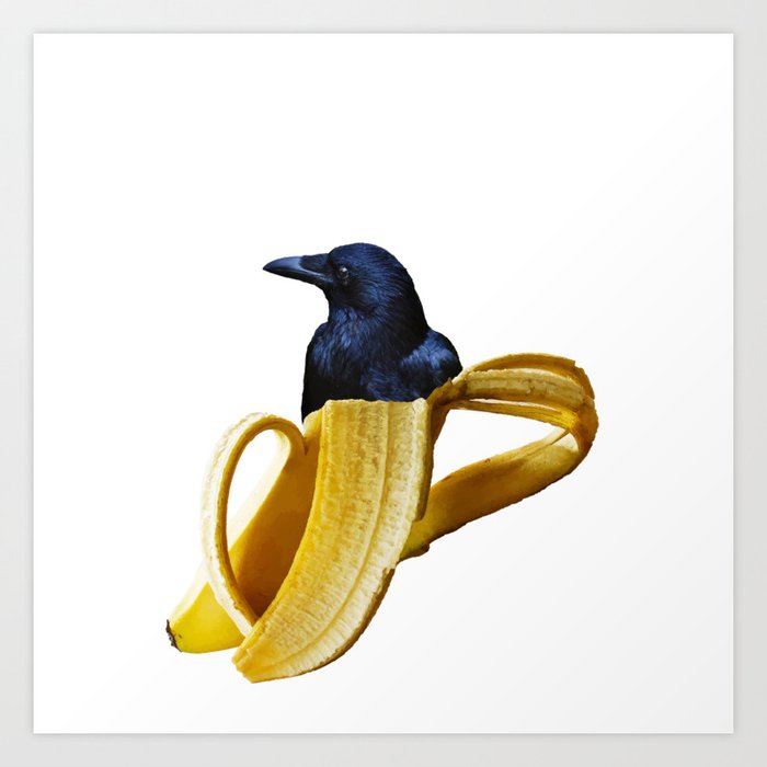 Black Raven - Banana Fruits  Art Print