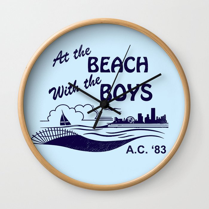 At the Beach with the Boys Wall Clock