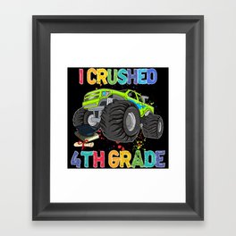I crushed 4th grade back to school truck Framed Art Print