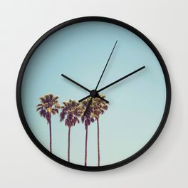 Vacation Feelings Wall Clock | Digital, Palm, Hdr, Vintage, Tree, Photo, Color, Vacation, Film, Infrared 