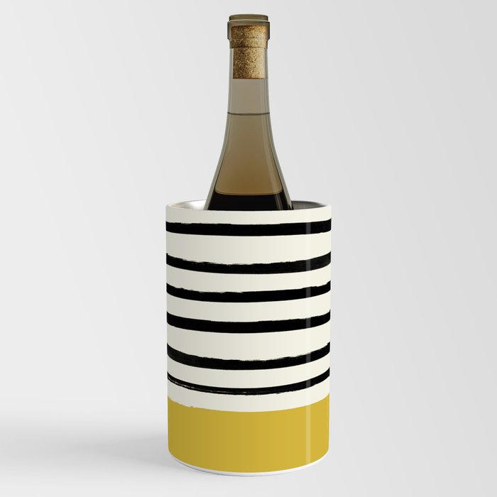 Mustard Yellow & Stripes Wine Chiller