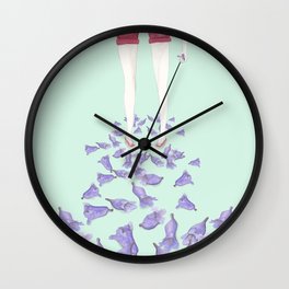 JACARANDAS Wall Clock | Legs, Cute, Jacaranda, Purple, Feet, Drawing, Watercolor, Girl, Mexico 