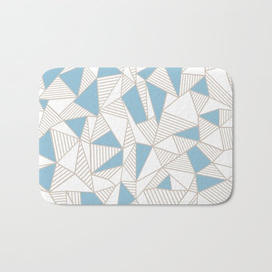 Ab Nude Lines with Blue Blocks Bath Mat
