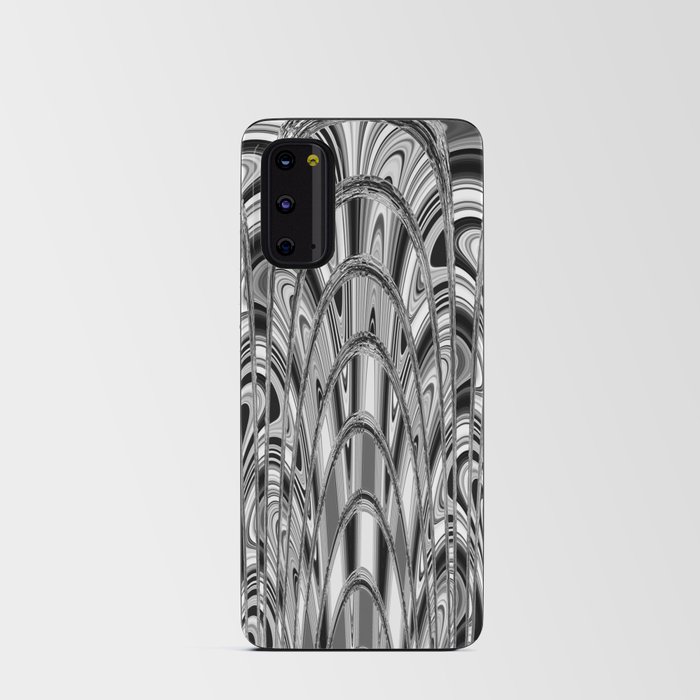 Kaleidoscopic Abstract In Black And White Android Card Case