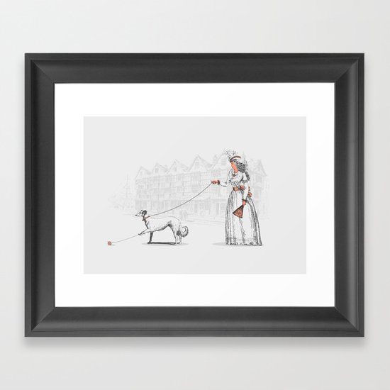 Walking The Dog Framed Art Print