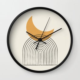 Moon mountain gold - Mid century style Wall Clock