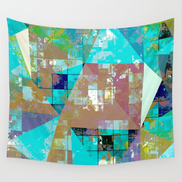 Psychedelic Geometric Square And Triangle Pattern Abstract