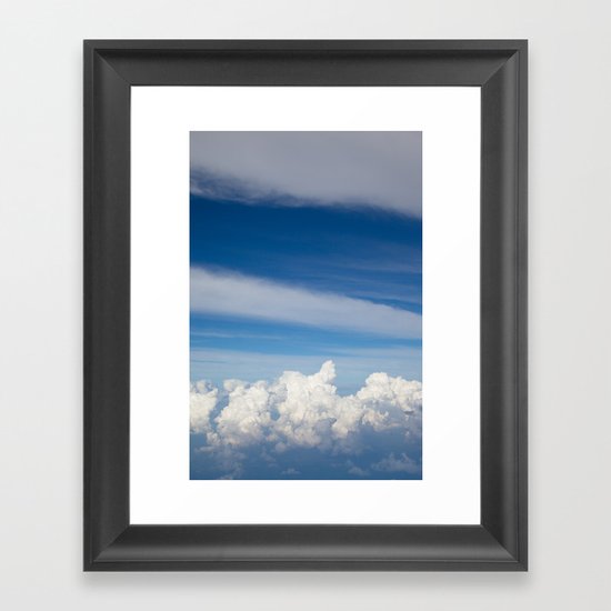 My bed of white and blue Framed Art Print