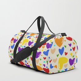 Rainbow Hearts Duffle Bag