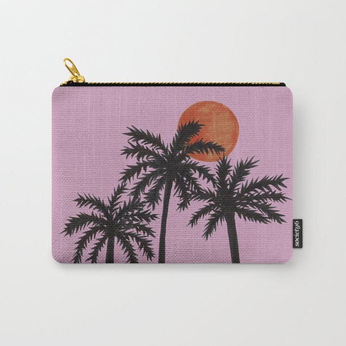 Palm Trees and Orange Sun Carry-All Pouch