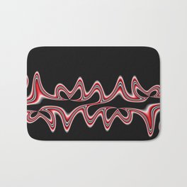 Fractal Line Art in Red, White and Black Bath Mat | Popart, White, Heart, Fractal, Abstract, Pattern, Red, Black, Line, Charmarosedesigns 