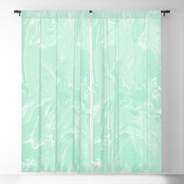 Pastel Mint Green Liquid Swirl Marble Minimalist Spring Summer Blackout Curtain