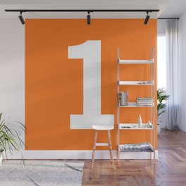 Number 1 (White & Orange) Wall Mural