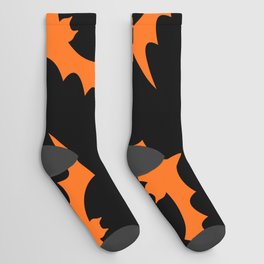 Halloween Bats Black & Orange Socks