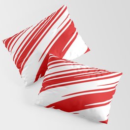 Candy Cane Christmas Red & White Stripes Abstract Pattern Design  Pillow Sham