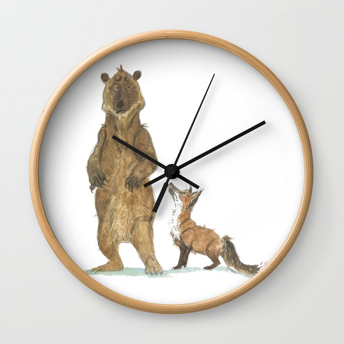 Bear and Fox Wall Clock