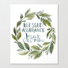 Watercolor Hymn Blessed Assurance Canvas Print