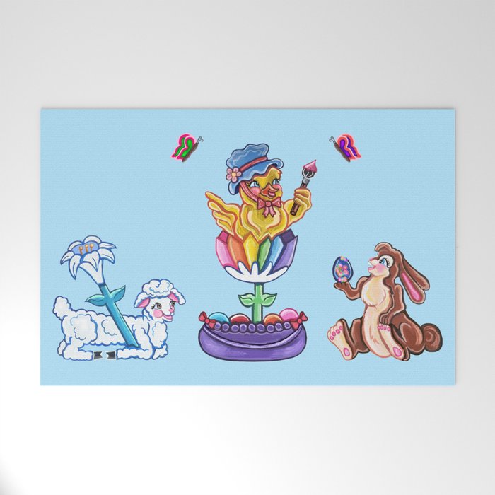 Spring Easter Party Friends Welcome Mat