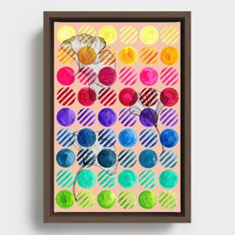 Gingko Rainbow Circles Framed Canvas