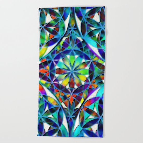 Flower of Life variation #2 Beach Towel