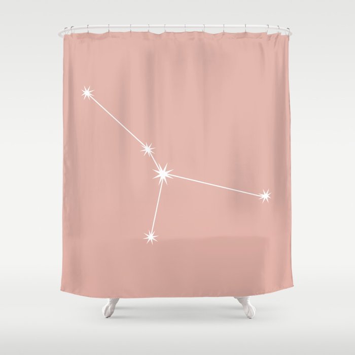 CANCER Pastel Pink – Zodiac Astrology Star Constellation Shower Curtain