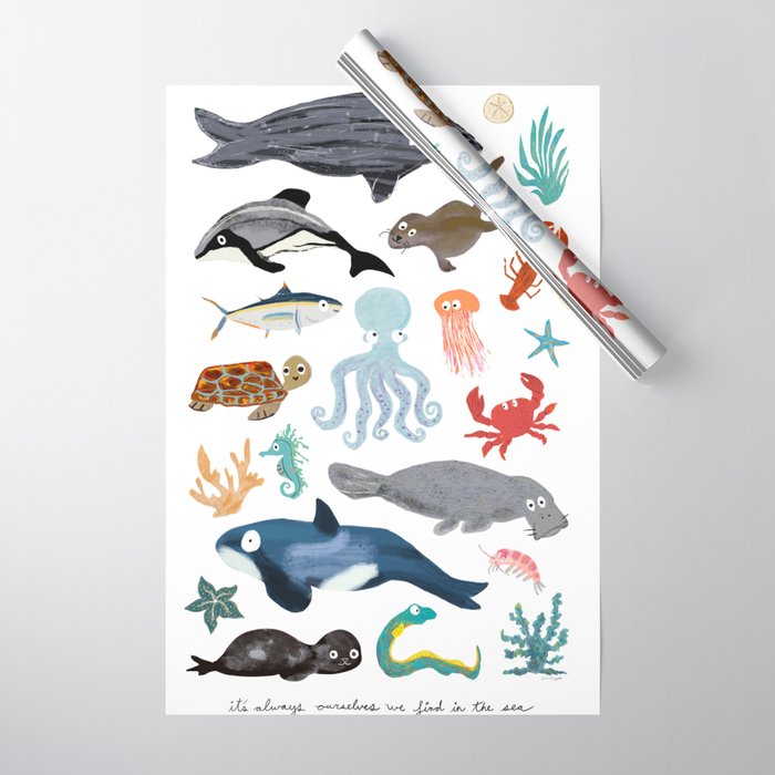 Sea Change: Ocean Animals Wrapping Paper