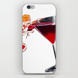 Woman Big Glass Cocktail Vintage Old Wine iPhone Skin