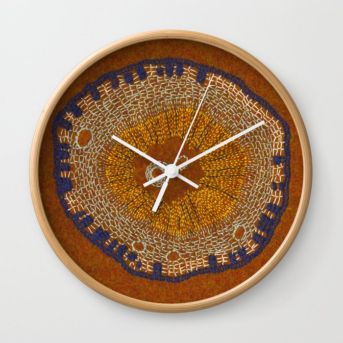 Growing - ginkgo - plant cell embroidery Wall Clock