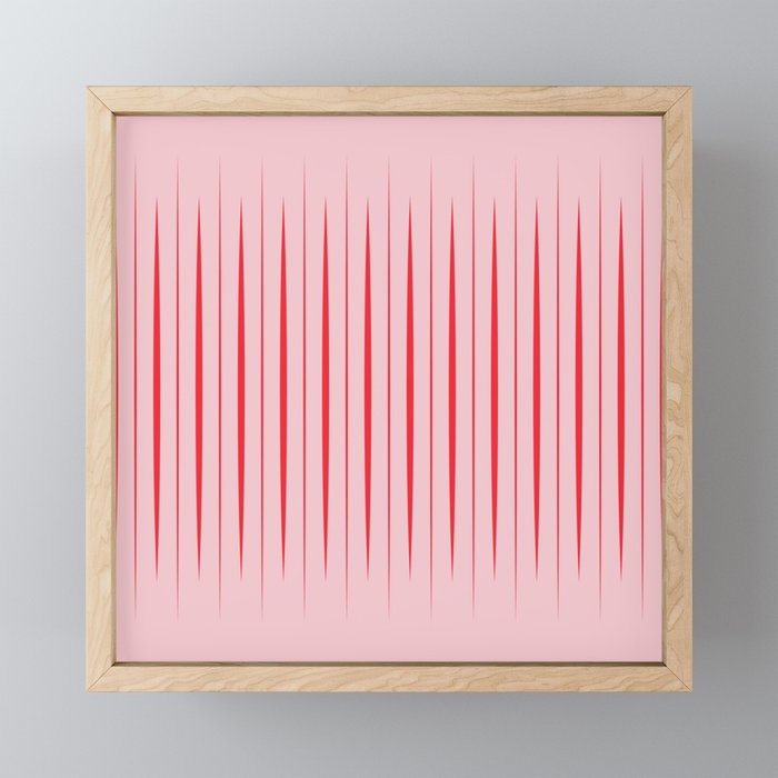 Linear Red & Pink Framed Mini Art Print