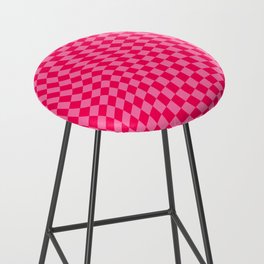 Pink on Pink Checkered Swirled Wrap Bar Stool