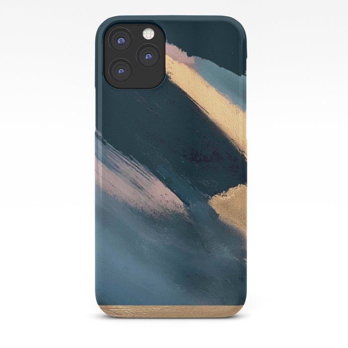 Ignite: colorful abstract in blue pink and gold iPhone Case