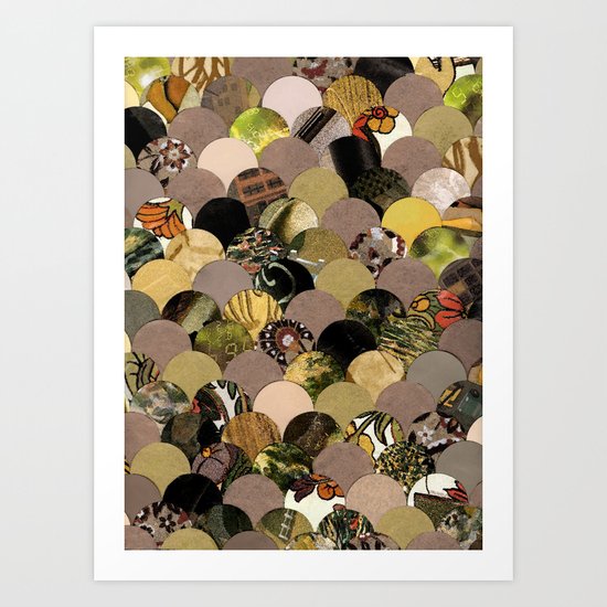 Autumn Scalloped Pattern Art Print
