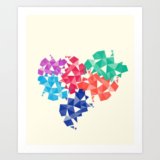 Background of geometric shapes. Colorful mosaic pattern Art Print