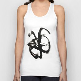 Brushstroke 4 - a simple black and white ink design Tank Top