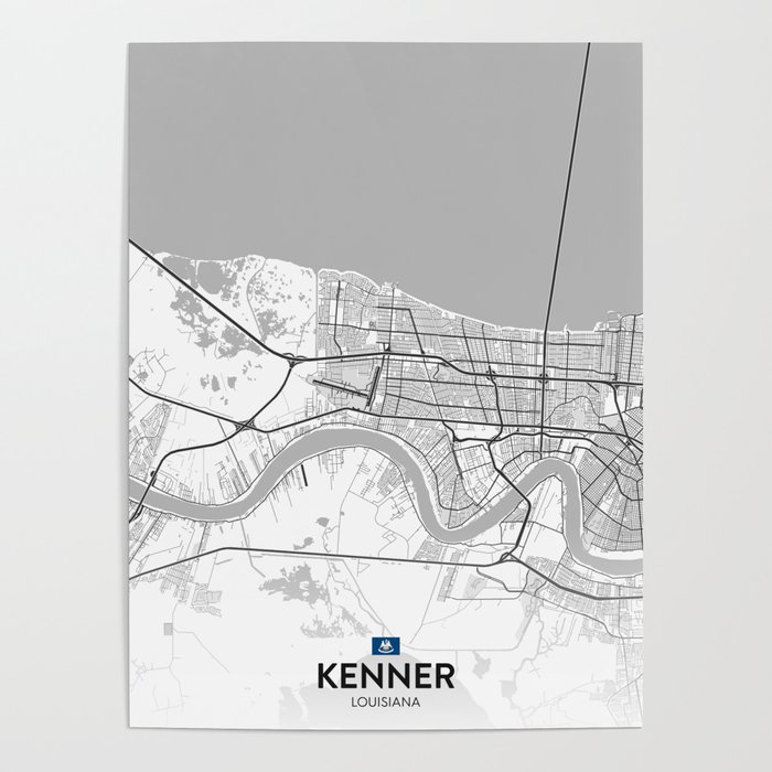 Kenner, Louisiana, United States - Light City Map Poster