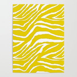 Zebra Golden Yellow Poster