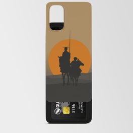 Don Quixote de la Mancha Silhouette, of Cervantes spanish novelist, at sunset Android Card Case