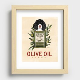 Springer spaniel dog olive oil art deco artwork chef cooking culinary decor kitchen cook  Recessed Framed Print