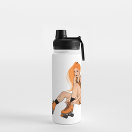 Skater Girl in Orange Water Bottle