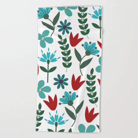 Flower Pattern VIII Beach Towel