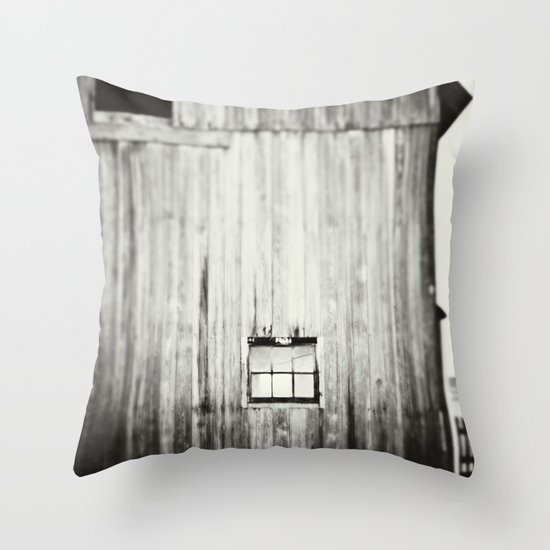Barn Black & White Throw Pillow