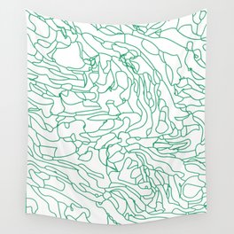 Green organic line Wall Tapestry
