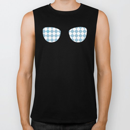 Diamond Eyes on Blue Biker Tank