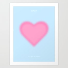 Baby Blue Aura Heart - Love Art Print