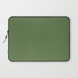 Dark Green Solid Color Pantone Campsite 18-0323 TCX Shades of Green Hues Laptop Sleeve