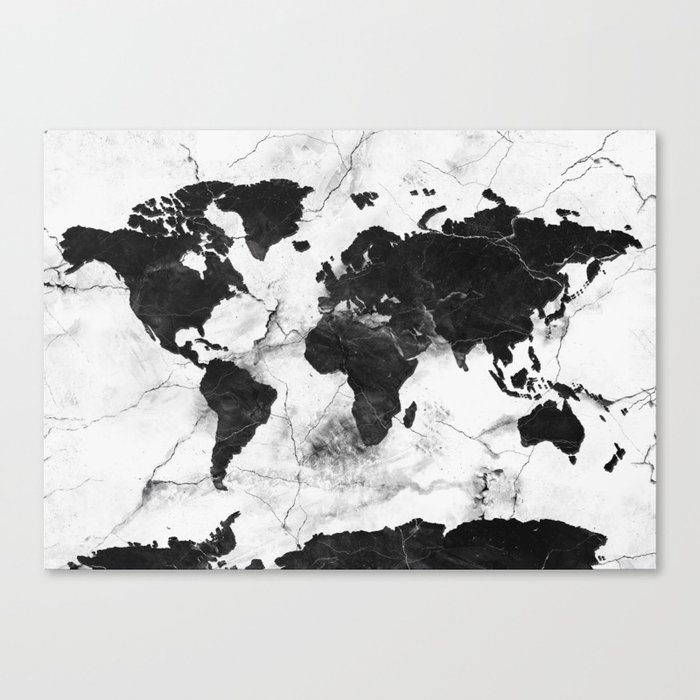 world map marble 3 Canvas Print