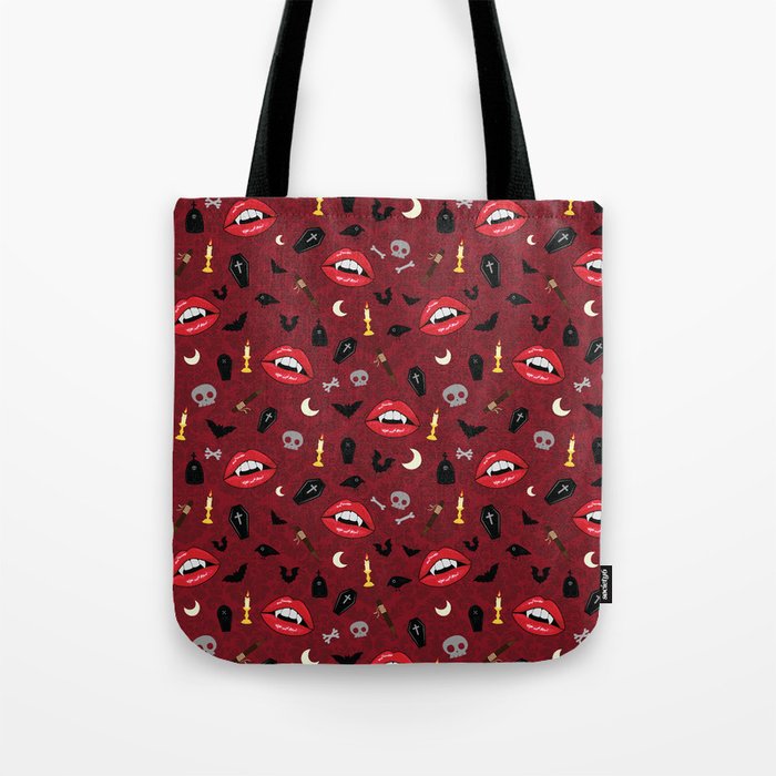 Red Vampire Lips Tote Bag