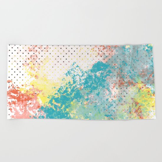Paint on Polka Dot Abstract Beach Towel