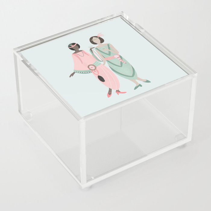 Art Deco Flapper girls Acrylic Box